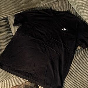 Nike Men's Black Tee with White Logo